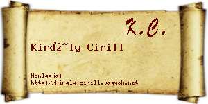 Király Cirill névjegykártya