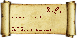 Király Cirill névjegykártya