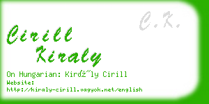 cirill kiraly business card